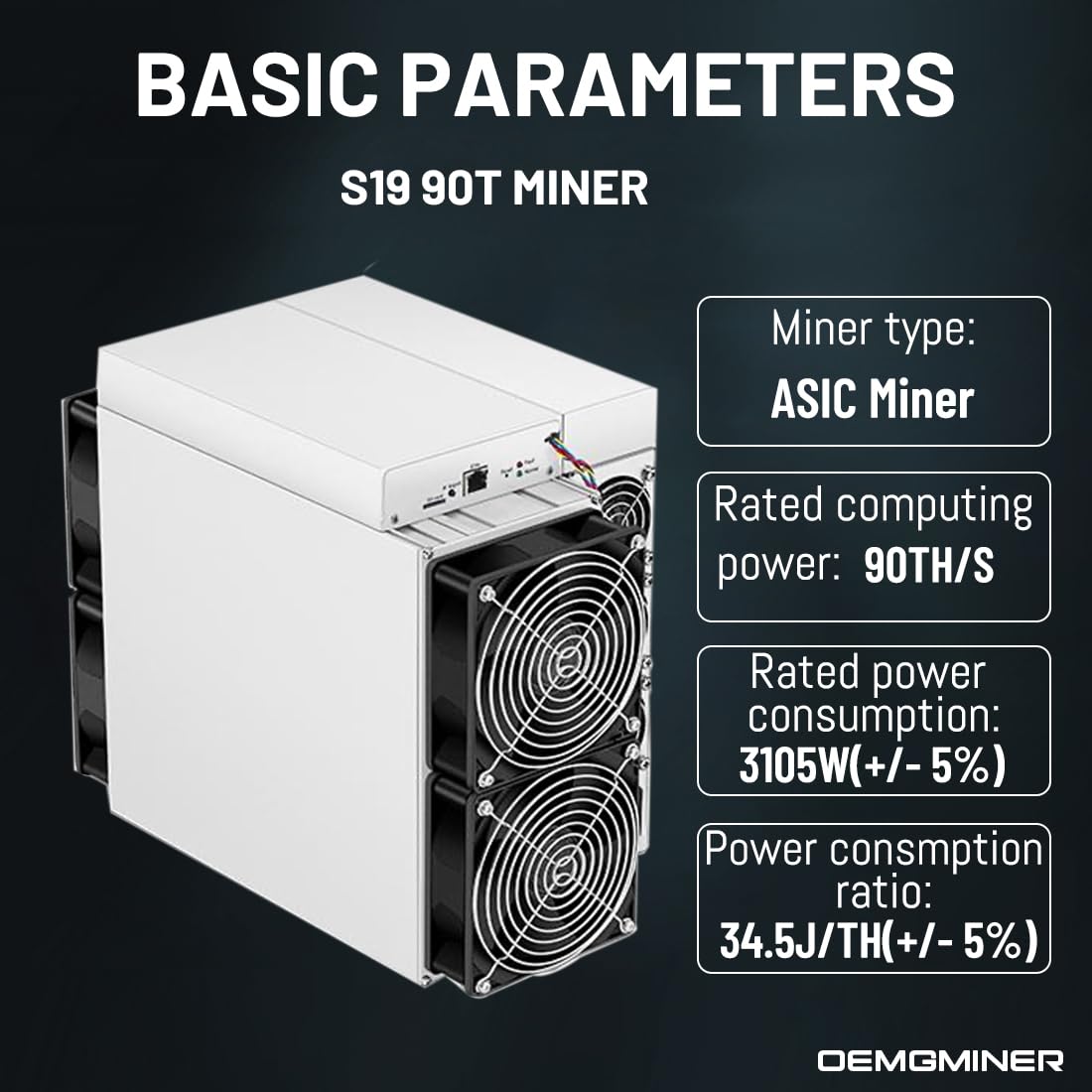 OEMGMINER Antminer S19 Bitmain Bitcoin Miner incluindo PSU Asic